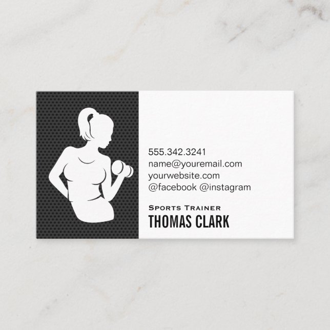 Fitness Logo | Sports Trainer Business Card (Front)