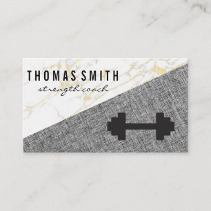 Fitness Logos   Marble   Linen Business Card