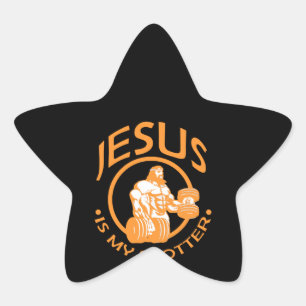 Fitness Lover Jesus Is My Spotter Star Sticker