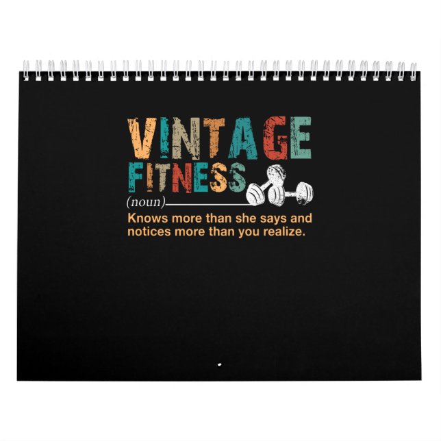 Fitness Lover|Vintage Fitness Definition Quote Calendar (Cover)