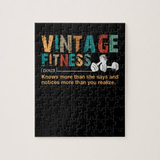 Fitness Lover|Vintage Fitness Definition Quote Jigsaw Puzzle