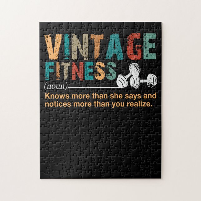 Fitness Lover|Vintage Fitness Definition Quote Jigsaw Puzzle (Vertical)