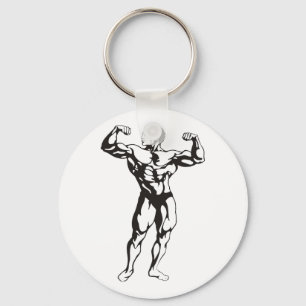 Fitness Man Muscles Key Ring