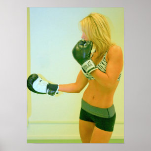 Fitness model boxing poster