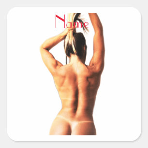 Fitness Model Tanlines Thunder_Cove  Square Sticker