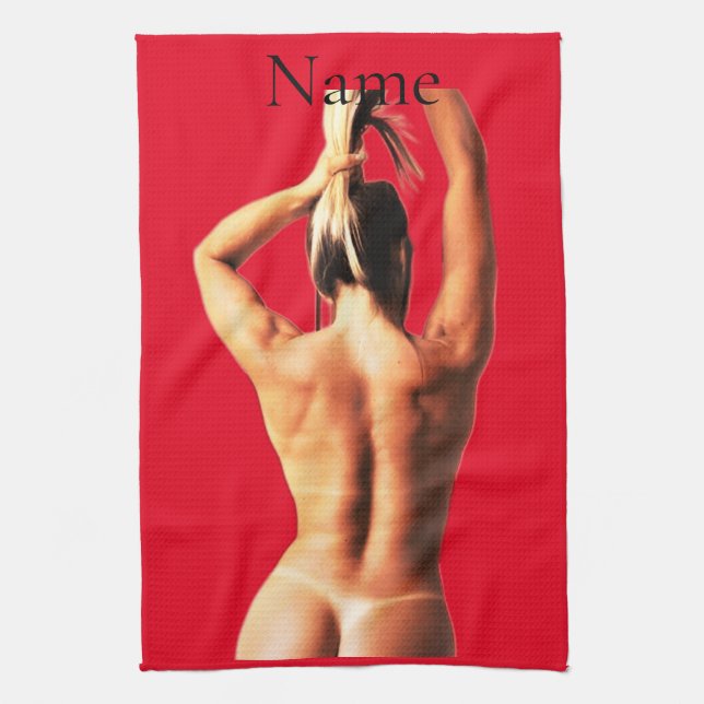 Fitness Model Tanlines Thunder_Cove  Tea Towel (Vertical)