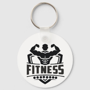 Fitness Motivation Graphic   Strong & Active Life Key Ring