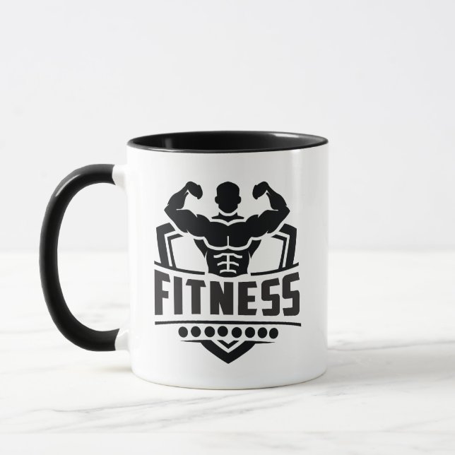 Fitness Motivation Graphic | Strong & Active Life Mug (Left)