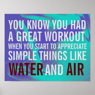 Fitness motivation text blue background poster