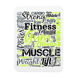 Fitness Motivation Typography Design Magnet