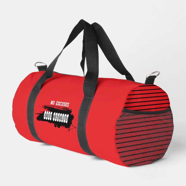 Fitness motivational Red Duffle Bag (Right Corner)