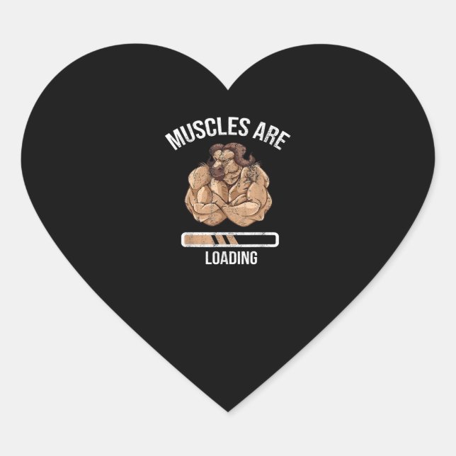 Fitness Muscle Loading Bullock Ox Sport Gym Heart Sticker (Front)