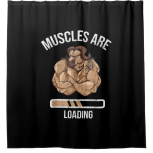 Fitness Muscle Loading Bullock Ox Sport Gym Shower Curtain