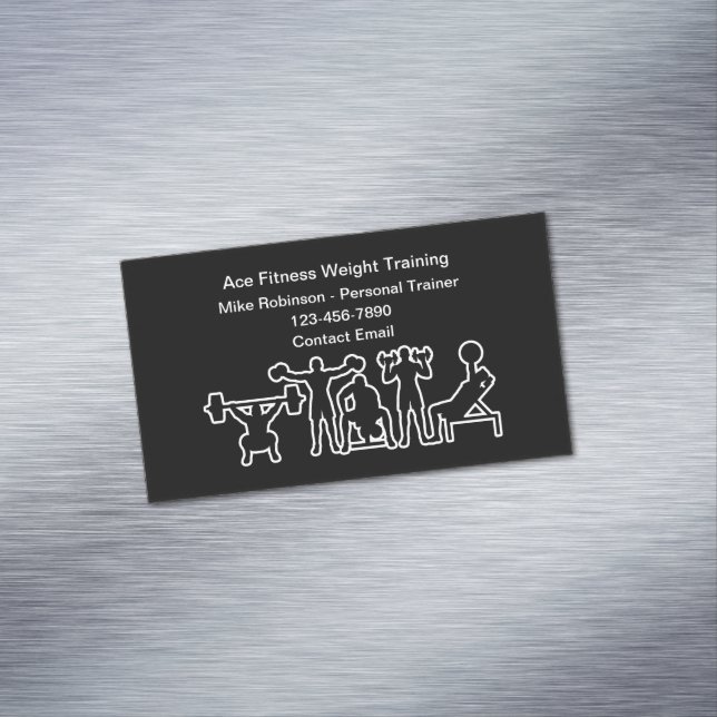 Fitness Personal Trainer And Coach Magnetic Business Card (In Situ)