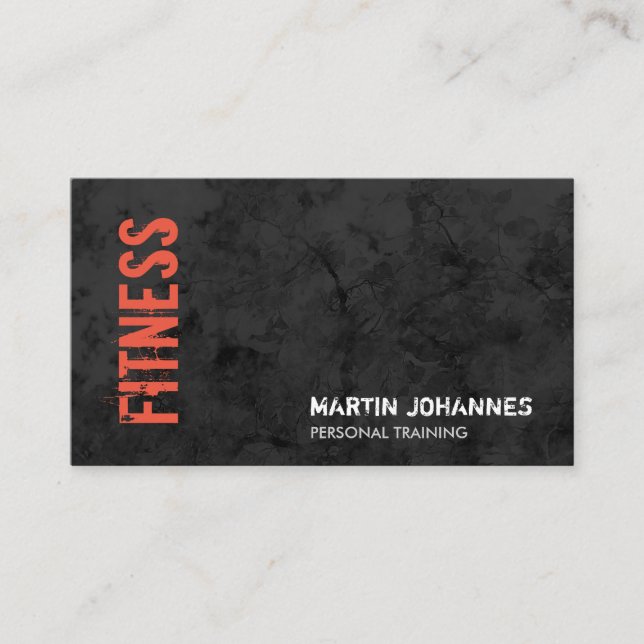 Fitness Personal Trainer Bodybuilding Modern Grey Business Card (Front)