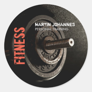 Fitness Personal Trainer Bodybuilding Modern Sharp Classic Round Sticker