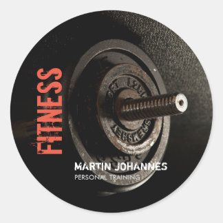 Fitness Personal Trainer Bodybuilding Modern Sharp Classic Round Sticker