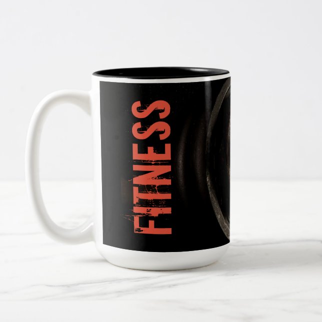 Fitness Personal Trainer Bodybuilding Modern Sharp Two-Tone Coffee Mug (Left)