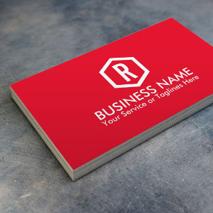 Fitness Personal Trainer Bold Monogram Modern Red Business Card
