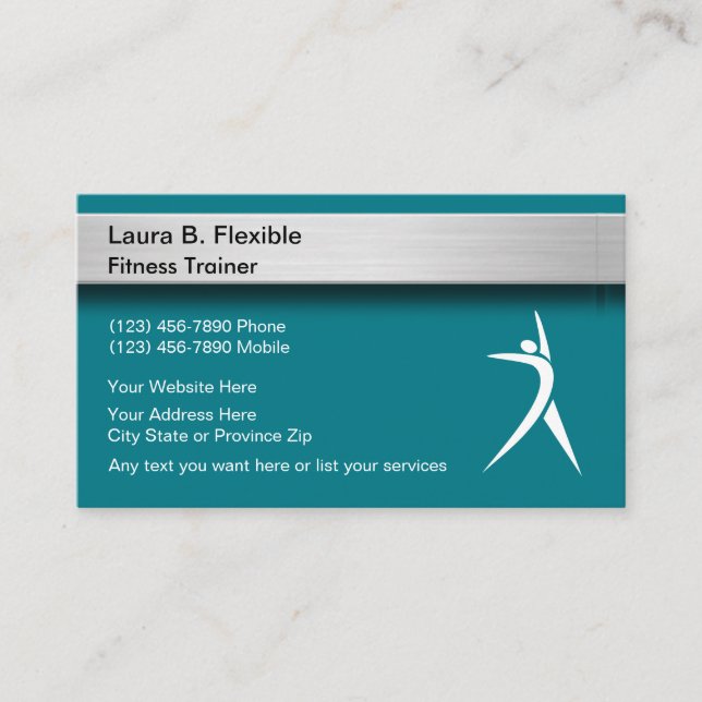 Fitness Personal Trainer Business Cards (Front)