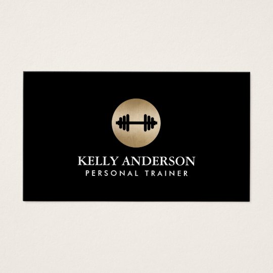 Fitness Personal Trainer Classy Black & Gold Business Card