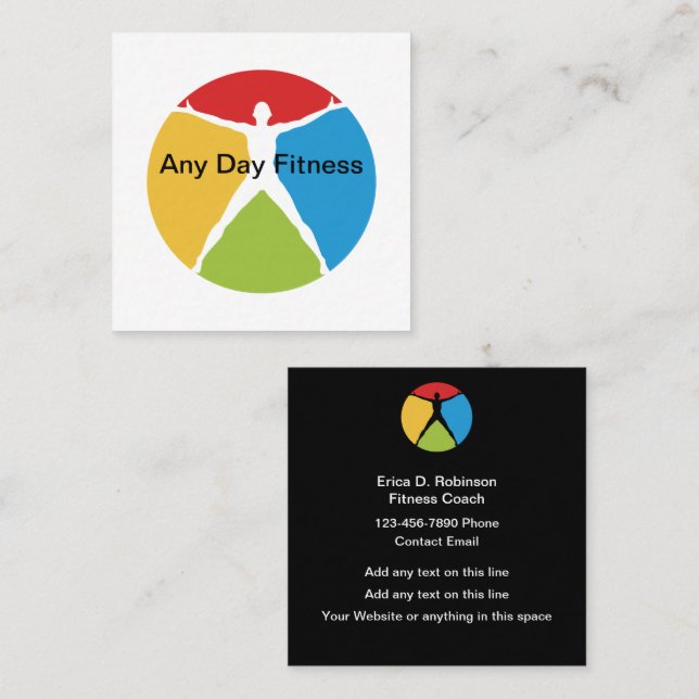 Fitness Personal Trainer Coach Business Cards (Front/Back)