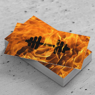 Fitness Personal Trainer Fire and Flames Business Card