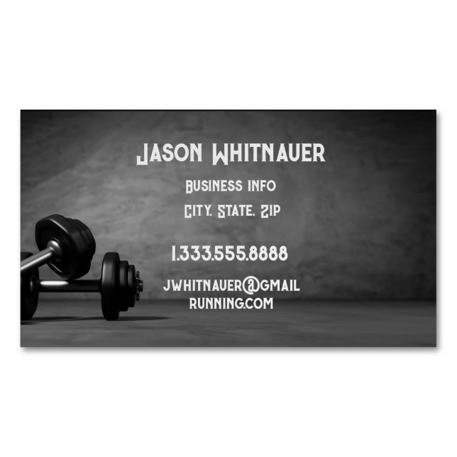 Fitness Personal Trainer, Fitness Instructor   Magnetic Business Card (Front)
