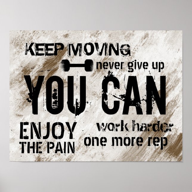 Fitness Personal Trainer Grunge Gym Motivation Poster (Front)