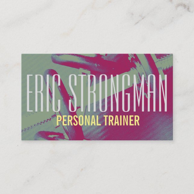 Fitness personal trainer gym style cover business card (Front)
