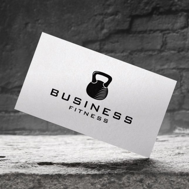 Fitness Personal Trainer Kettlebell Minimalist Business Card (Creator Uploaded)