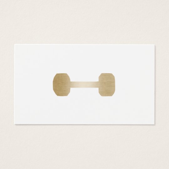 Fitness Personal Trainer Minimal Gold Dumbbell Business Card