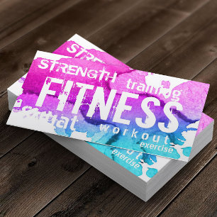 Fitness Personal Trainer Modern Colourful Business Card