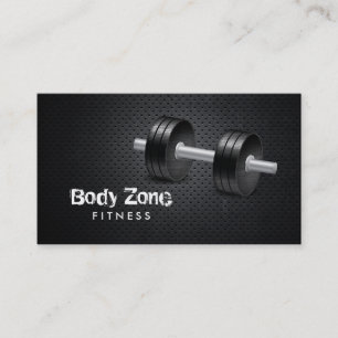 Fitness Personal Trainer Professional Dark Metal Business Card