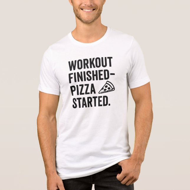 Fitness & Pizza – Funny Gym Quote | Foodies Tri-Blend Shirt (Front)