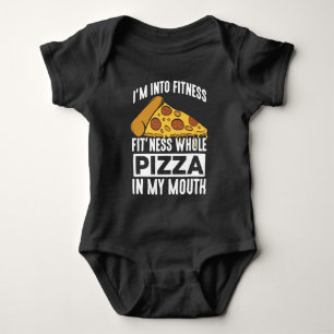 Fitness Pizza Slice Restaurant Lover Gym Foodie Baby Bodysuit