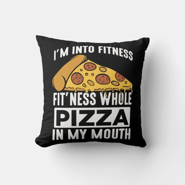 Fitness Pizza Slice Restaurant Lover Gym Foodie Cushion (Front)