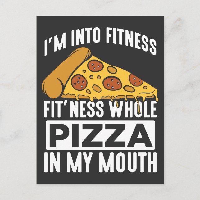 Fitness Pizza Slice Restaurant Lover Gym Foodie Postcard (Front)