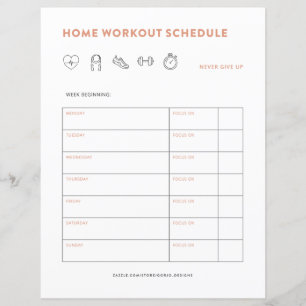 Fitness Planner Home Workout Exercise Tracker