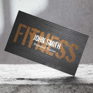 Fitness Professional Grunge Metal Personal Trainer Business Card