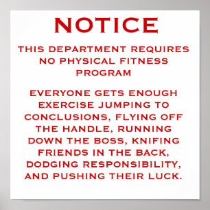 Fitness Program Notice Poster