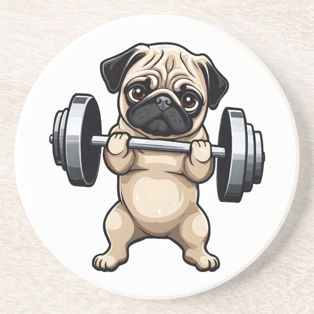 Fitness Pug Coaster (Front)