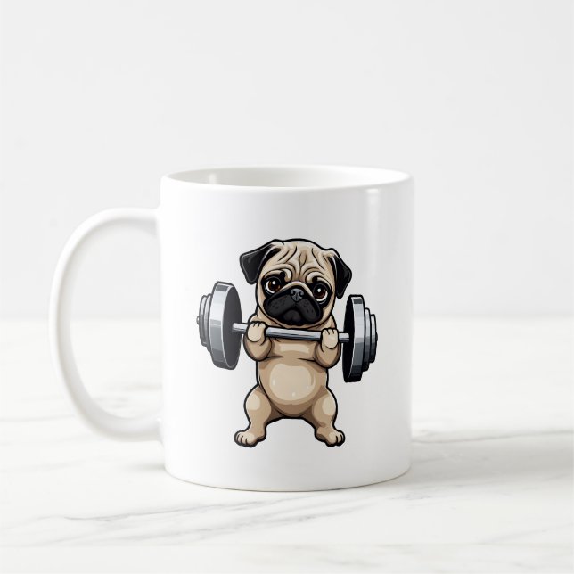 Fitness Pug Coffee Mug (Left)