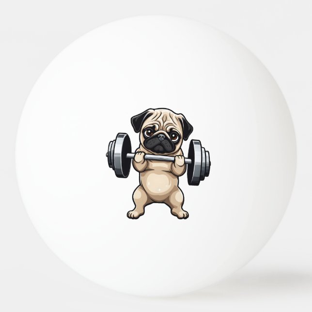 Fitness Pug Ping Pong Ball (Front)