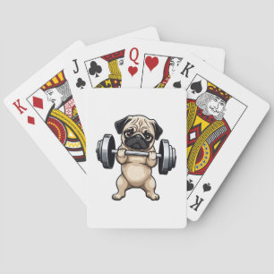 Fitness Pug Playing Cards