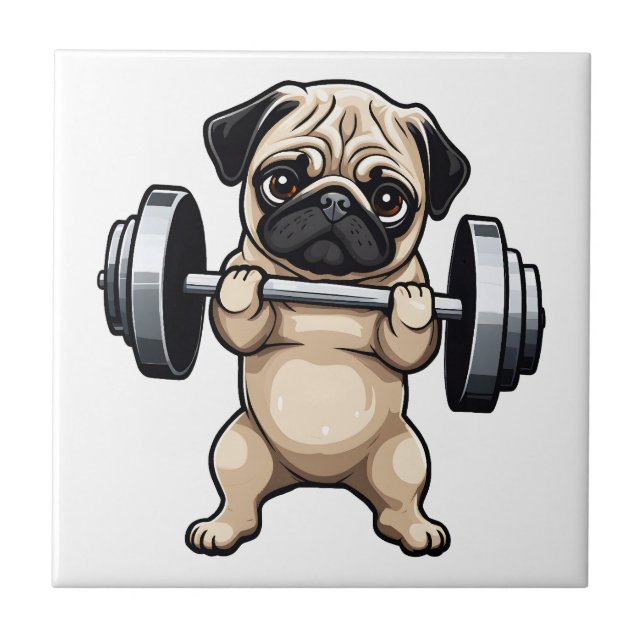 Fitness Pug Tile (Front)