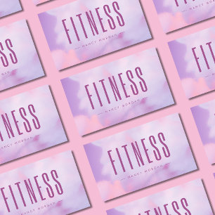 Fitness Purple Holographic Business Card