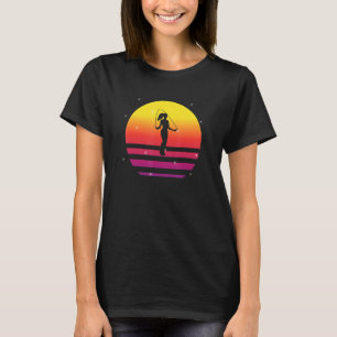 Fitness Roping Sunset Jumping Rope Skipping Women T-Shirt