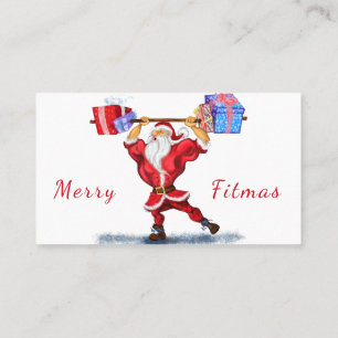 Fitness Santa Christmas Business Card Template