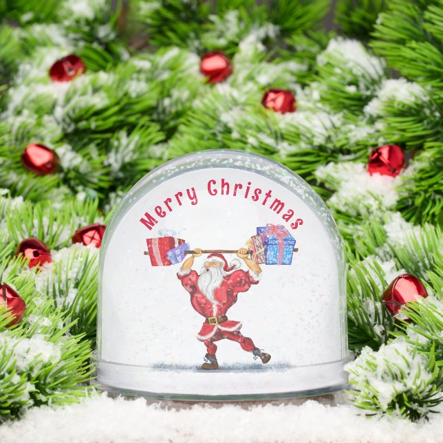 Fitness Santa Christmas Snow Globe (Christmas)